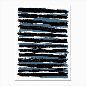 Blue And Black Stripes Canvas Print