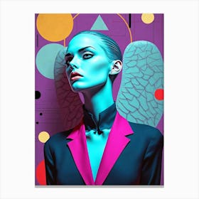 Blue Angel Woman In A Suit Canvas Print