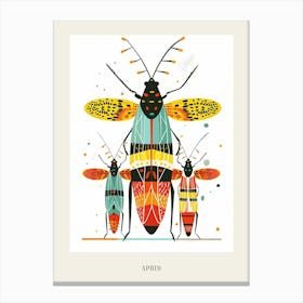 Colourful Insect Illustration Aphid 1 Poster Canvas Print