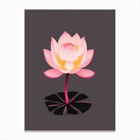 A Pink Lotus In Minimalist Style Vertical Composition 87 Canvas Print