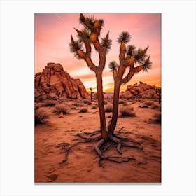  Photograph Of A Joshua Trees At Dusk In Desert 3 Canvas Print