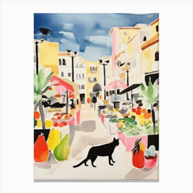 The Food Market In Mallorca 1 Illustration Canvas Print