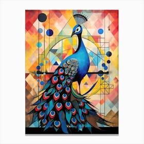 Peacock Abstract Pop Art 2 Canvas Print