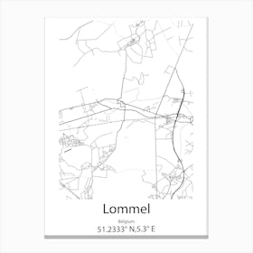 Lommel,Belgium Minimalist Map Canvas Print