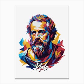 Plato 02 Portait Portrait WPAP Pop Art Canvas Print