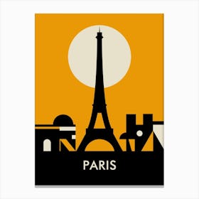Paris Skyline Orange Canvas Print