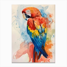 Macaw Pastel Watercolour 2 Canvas Print