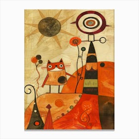 Cat And Bird Canvas Print