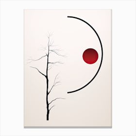Tree And A Circle Minimal Abstract Shapes Canvas Print