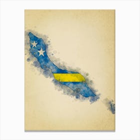 Curacao Flag Vintage Canvas Print