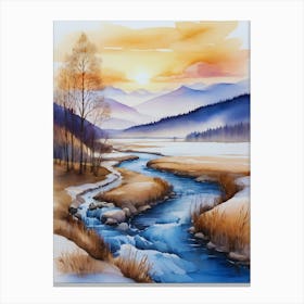 Winter Landscape Painting 12 Canvas Print