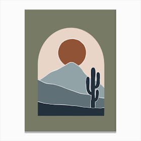 Cactus In The Desert 2 Canvas Print
