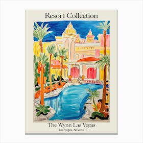 Poster Of The Wynn Las Vegas   Las Vegas, Nevada   Resort Collection Storybook Illustration 3 Canvas Print
