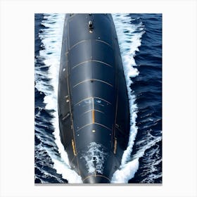 Submarine In The Ocean-Reimagined 12 Canvas Print