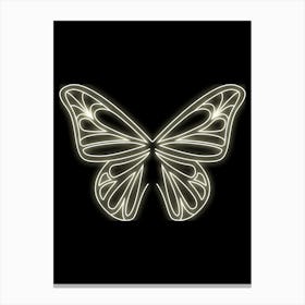 Neon Butterfly outlines with black background wallart printable Canvas Print