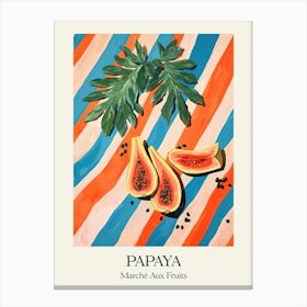 Marche Aux Fruits Papaya Fruit Summer Illustration 1 Canvas Print