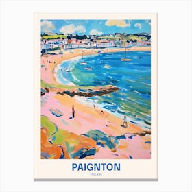 Paignton England Uk Travel Poster Canvas Print