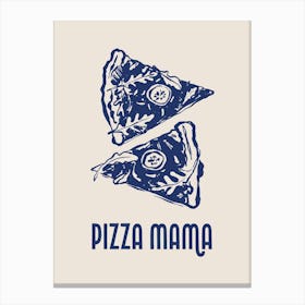 Italian Pizza Mama Poster, Italy Wall Art, Home Decor, Italian Flag Vino Pasta, Kitchen Decor Canvas Print