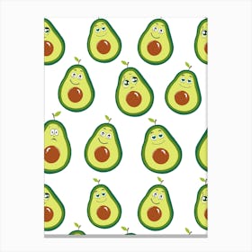 Avocados Cute Expressions Canvas Print