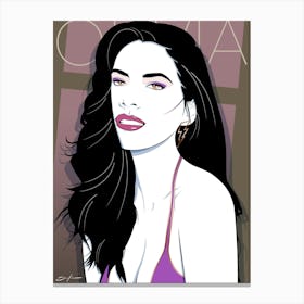 Olivia Munn - Retro 80s Style Canvas Print