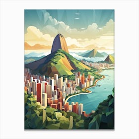 Rio De Janeiro, Brazil, Geometric Illustration 2 Canvas Print
