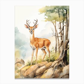 Storybook Animal Watercolour Gazelle 3 Canvas Print