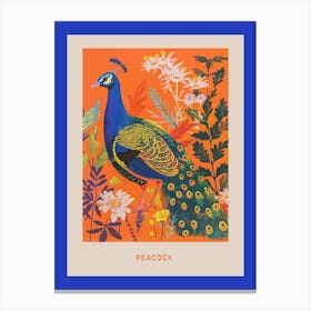 Spring Birds Poster Peacock 8 Canvas Print