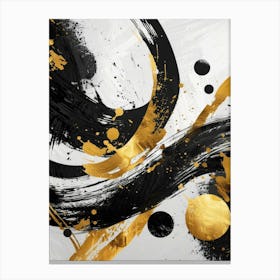 Abstract Gold And Black Painting 33 Canvas Print