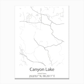 Canyon,United States Minimalist Map 1 Canvas Print