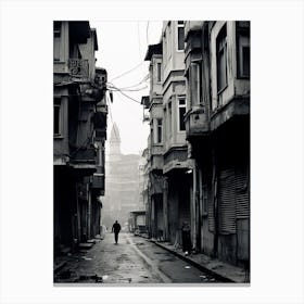 Istanbul, Turkey, Mediterranean Black And White Photography Analogue 3 Canvas Print