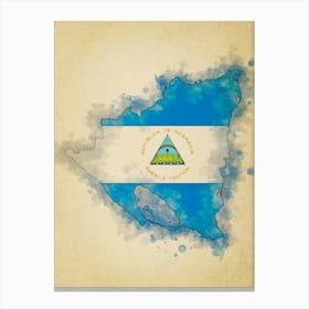 Nicaragua Flag Vintage Canvas Print