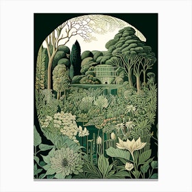 Stourhead Gardens, 1, United Kingdom Vintage Botanical Canvas Print