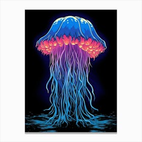 Lions Mane Jellyfish Pop Art 1 Canvas Print