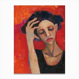 Woman With A Headache Canvas Print