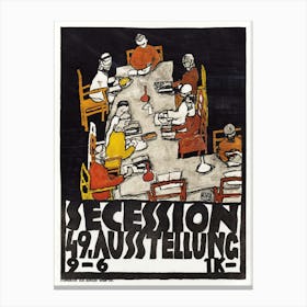 Poster For The 49th Secession Exhibition, Egon Schiele Canvas Print