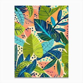 Tropical Leaves Pattern 2 Canvas Print