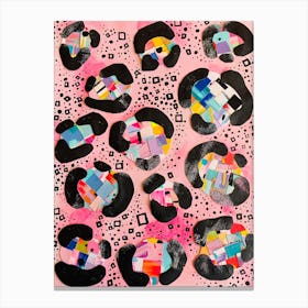 Black Square And Leopard Canvas Print