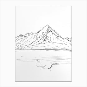 Mount Mckinley Denali Usa Line Drawing 1 Canvas Print