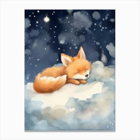 Baby Fox 7 Sleeping In The Clouds Canvas Print