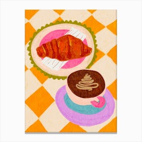 Coffee And Croissants 2 Canvas Print