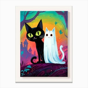 Ghosts And Cats Canvas Print