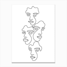 Lost In Thoughts Canvas Line Art Print