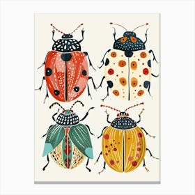 Colourful Insect Illustration Ladybug 31 Canvas Print