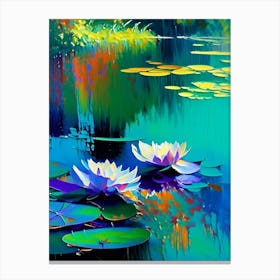 Water Lilies Waterscape Bright Abstract 1 Canvas Print
