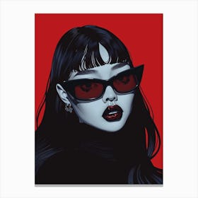 Asian Girl In Sunglasses 1 Canvas Print