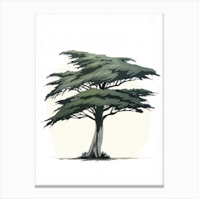 Cypress Tree Pixel Illustration 3 Canvas Print
