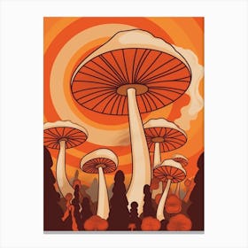 Retro Mushrooms 3 Canvas Print