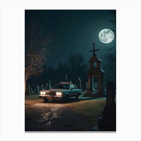 Graveyard 90s Horror Game (10) Canvas Print