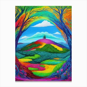 Psychedelic Colorful Landscape 3 Canvas Print