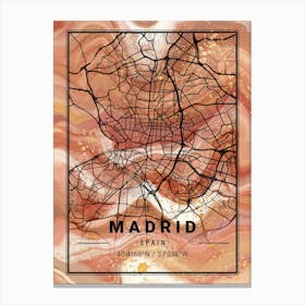 Madrid Map Canvas Print